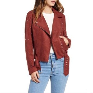 BB Dakota Love Walk Faux Suede Moto Jacket